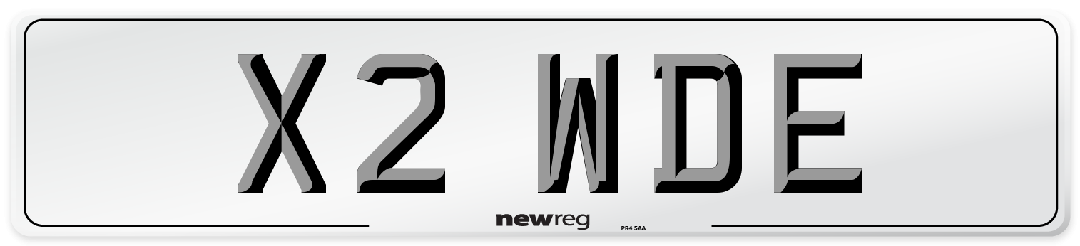 X2 WDE Number Plate from New Reg